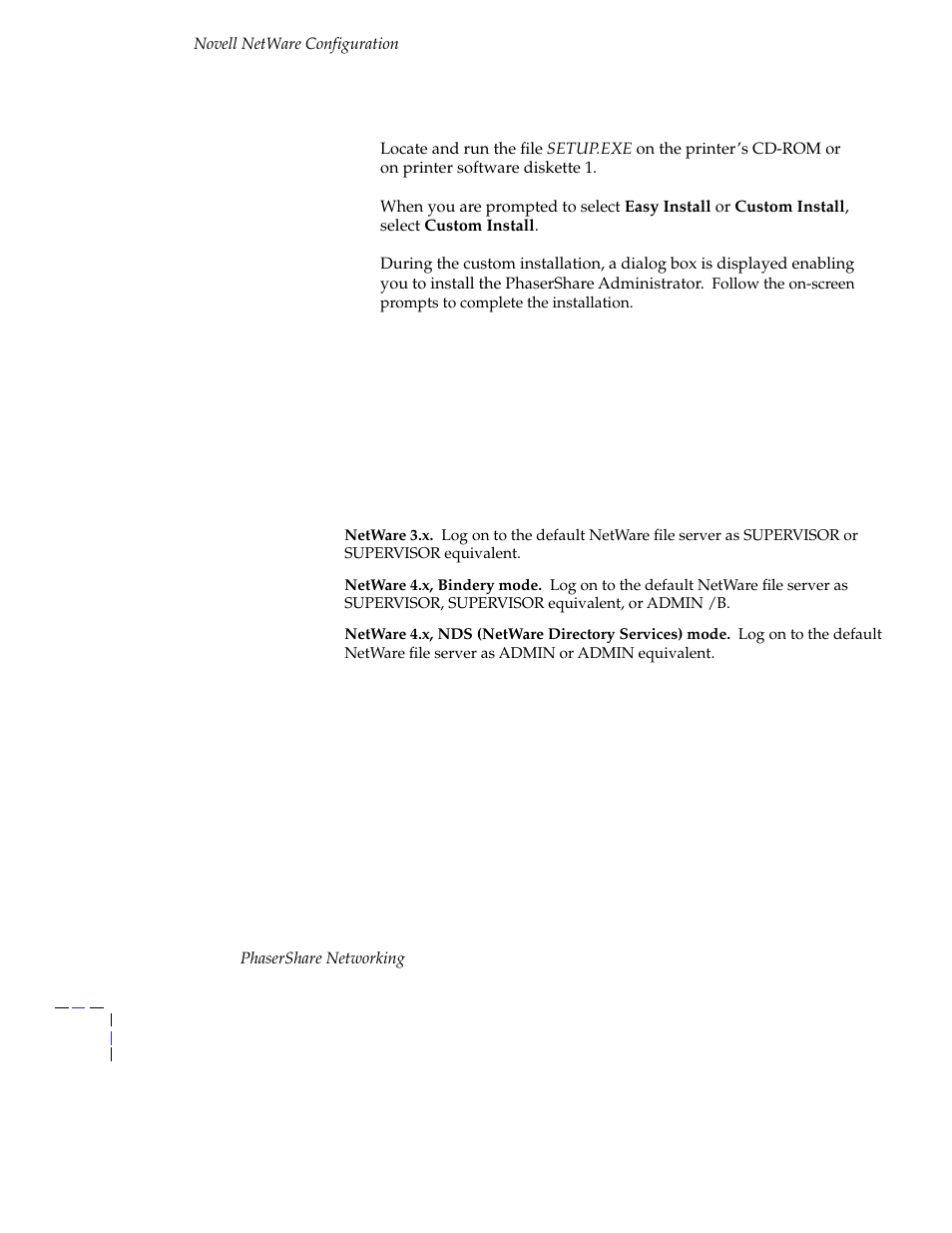 Using the quick configuration wizard, Log on to the file server, Using the quick configuration wizard 24 | Tektronix Phasershare Printer User Manual | Page 30 / 82