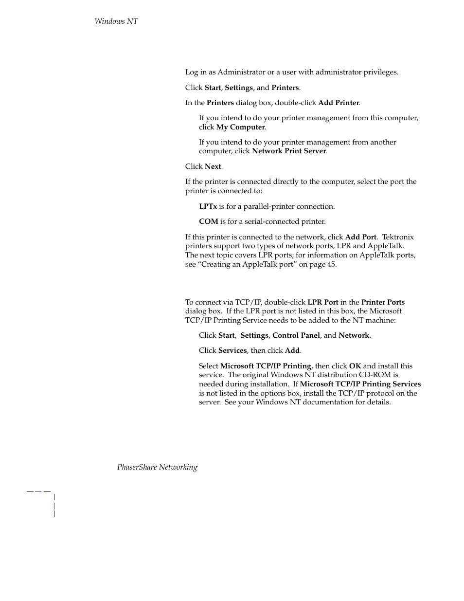 Tektronix Phasershare Printer User Manual | Page 50 / 82