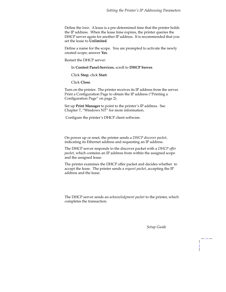 Dhcp transactions | Tektronix Phasershare Printer User Manual | Page 69 / 82