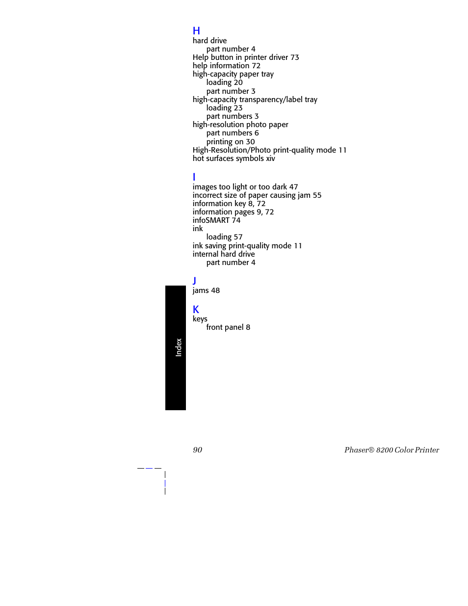 Tektronix Phaser 8200 User Manual | Page 104 / 109