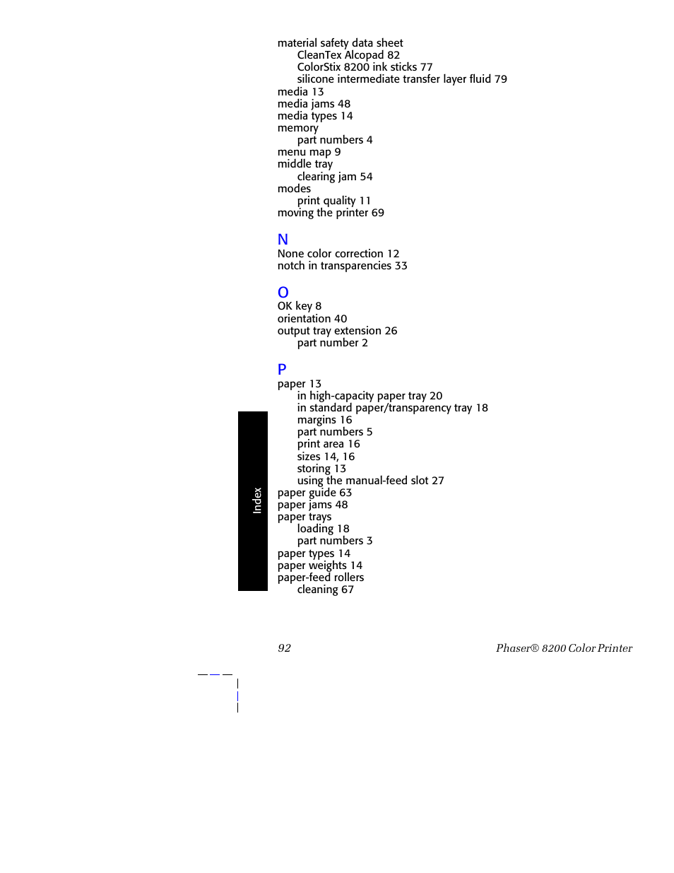 Tektronix Phaser 8200 User Manual | Page 106 / 109