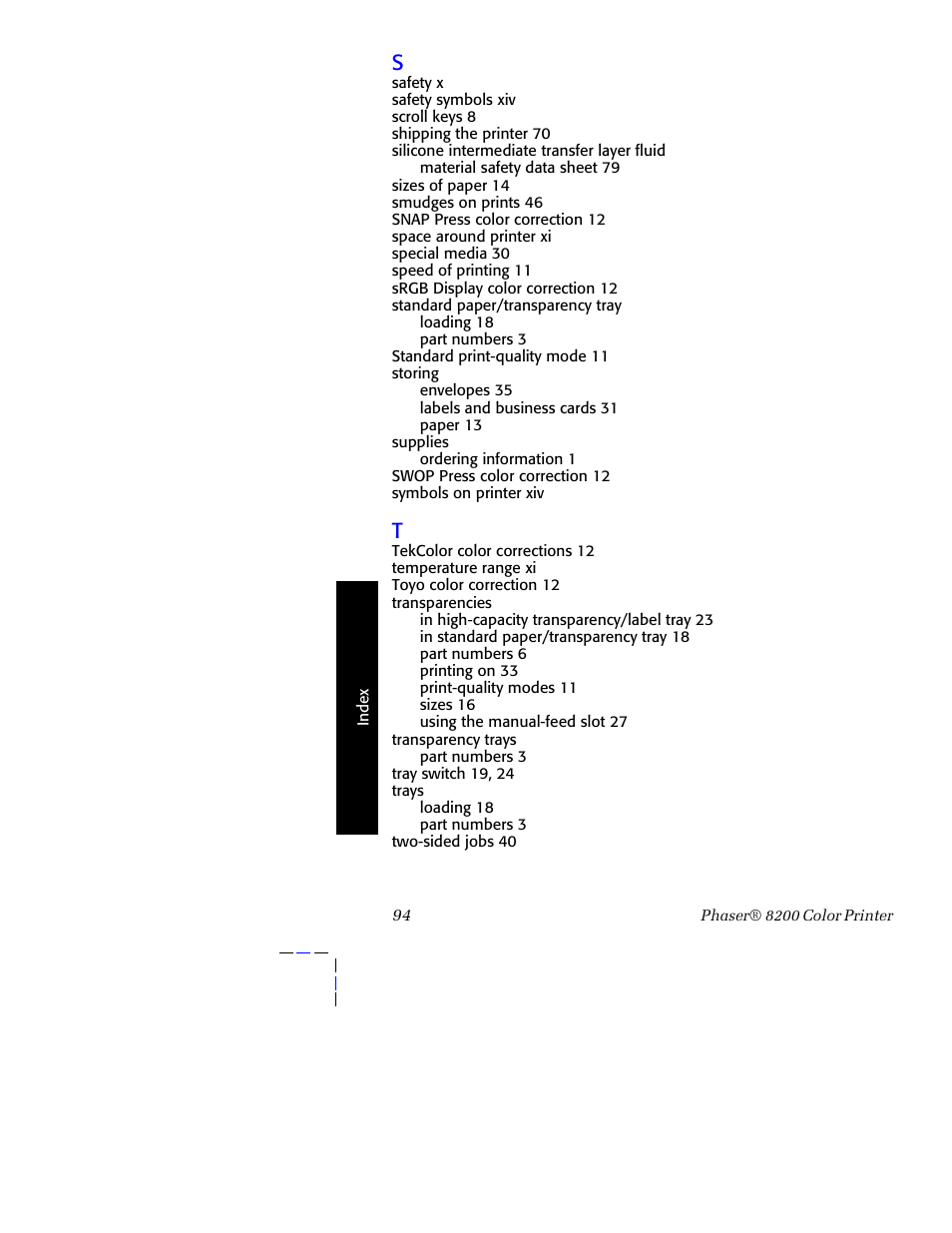 Tektronix Phaser 8200 User Manual | Page 108 / 109