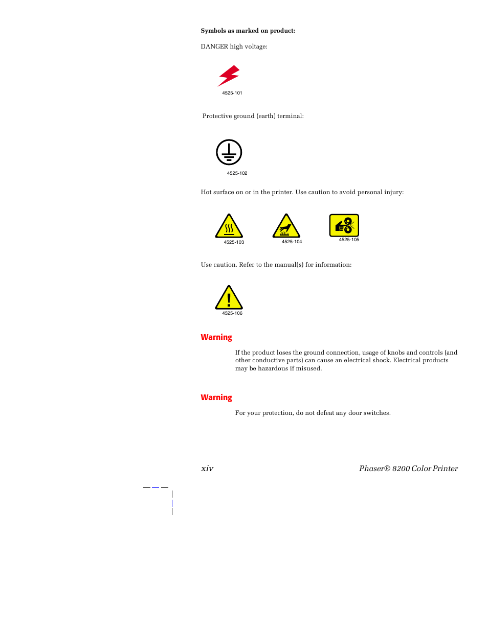 Tektronix Phaser 8200 User Manual | Page 14 / 109