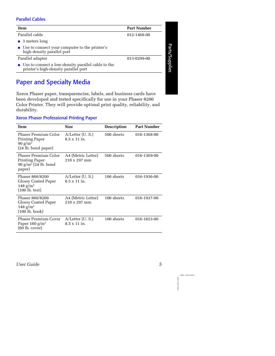 Paper and specialty media | Tektronix Phaser 8200 User Manual | Page 19 / 109