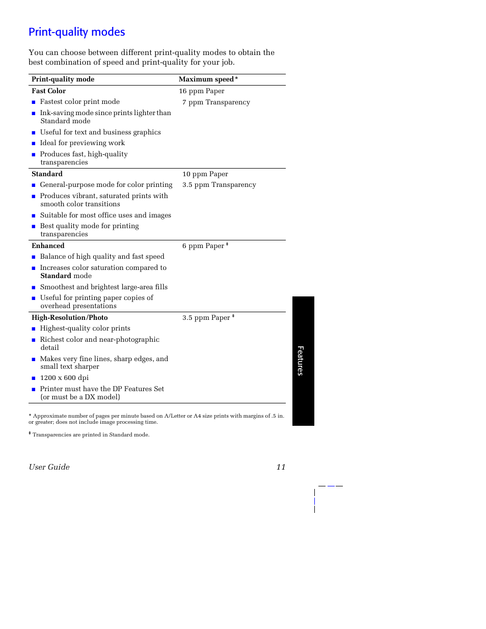 Print-quality modes | Tektronix Phaser 8200 User Manual | Page 25 / 109