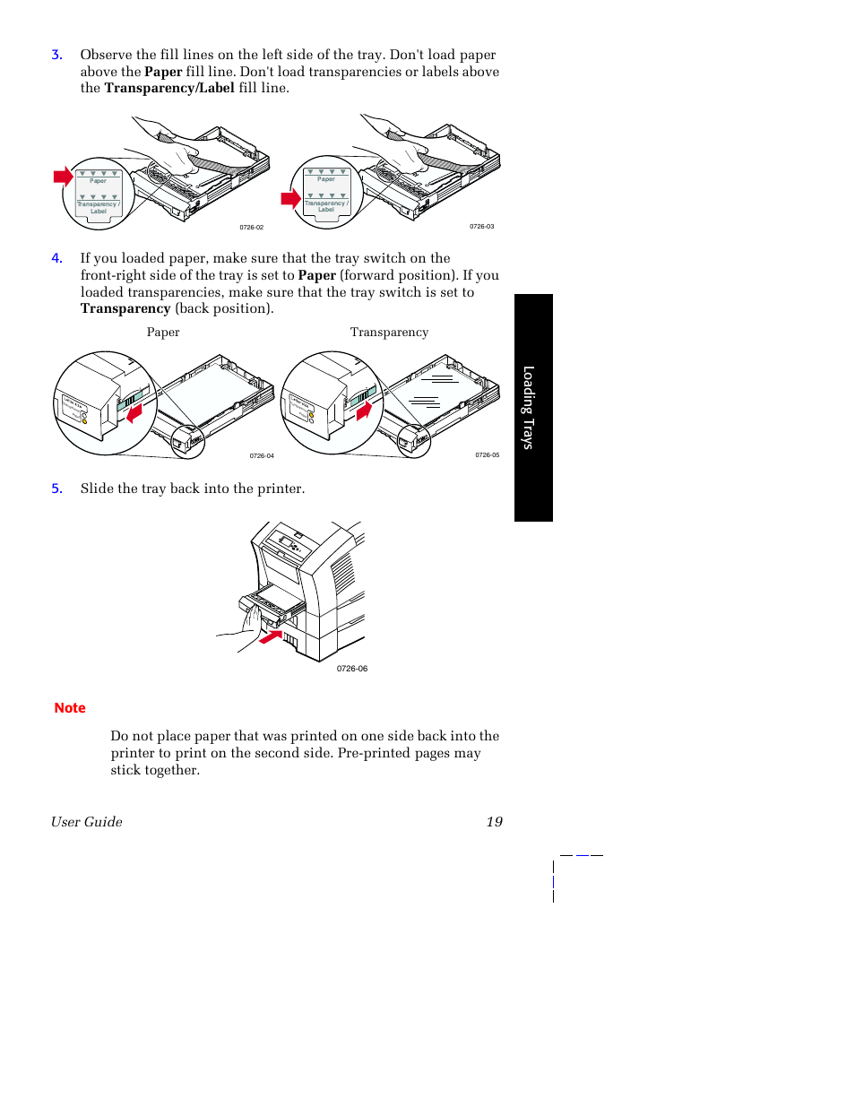 User guide, Paper transparency, Tran spa ren cy lab el | Tran spa renc y lab el | Tektronix Phaser 8200 User Manual | Page 33 / 109