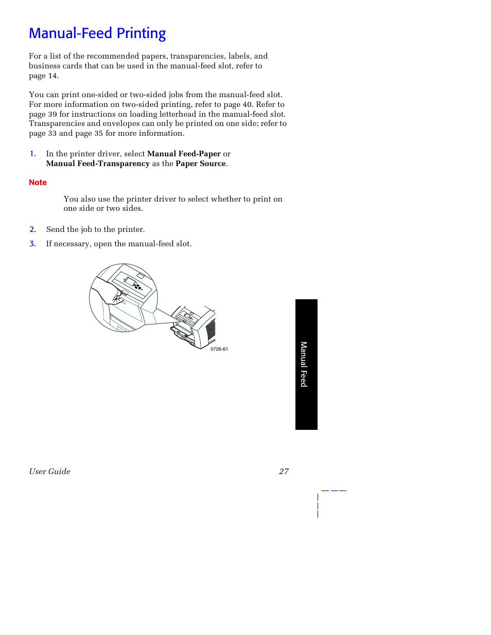 Manual-feed printing | Tektronix Phaser 8200 User Manual | Page 41 / 109