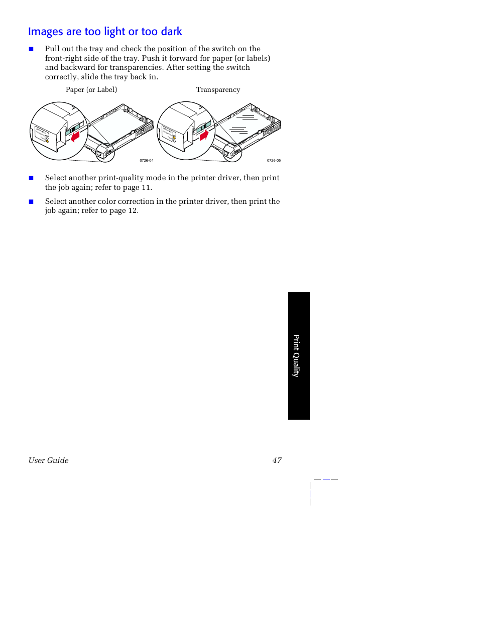 Images are too light or too dark | Tektronix Phaser 8200 User Manual | Page 61 / 109