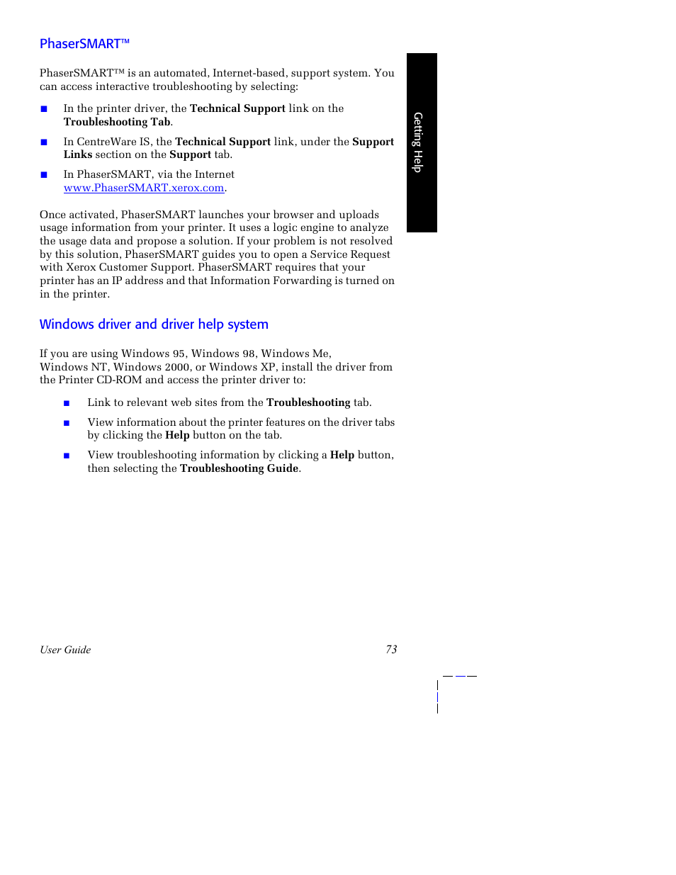 Phasersmart, Windows driver and driver help system | Tektronix Phaser 8200 User Manual | Page 87 / 109