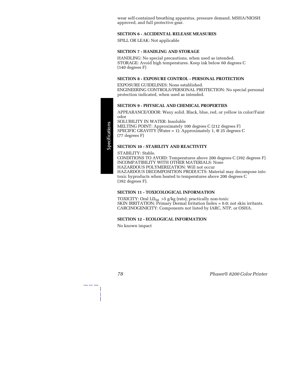 Tektronix Phaser 8200 User Manual | Page 92 / 109