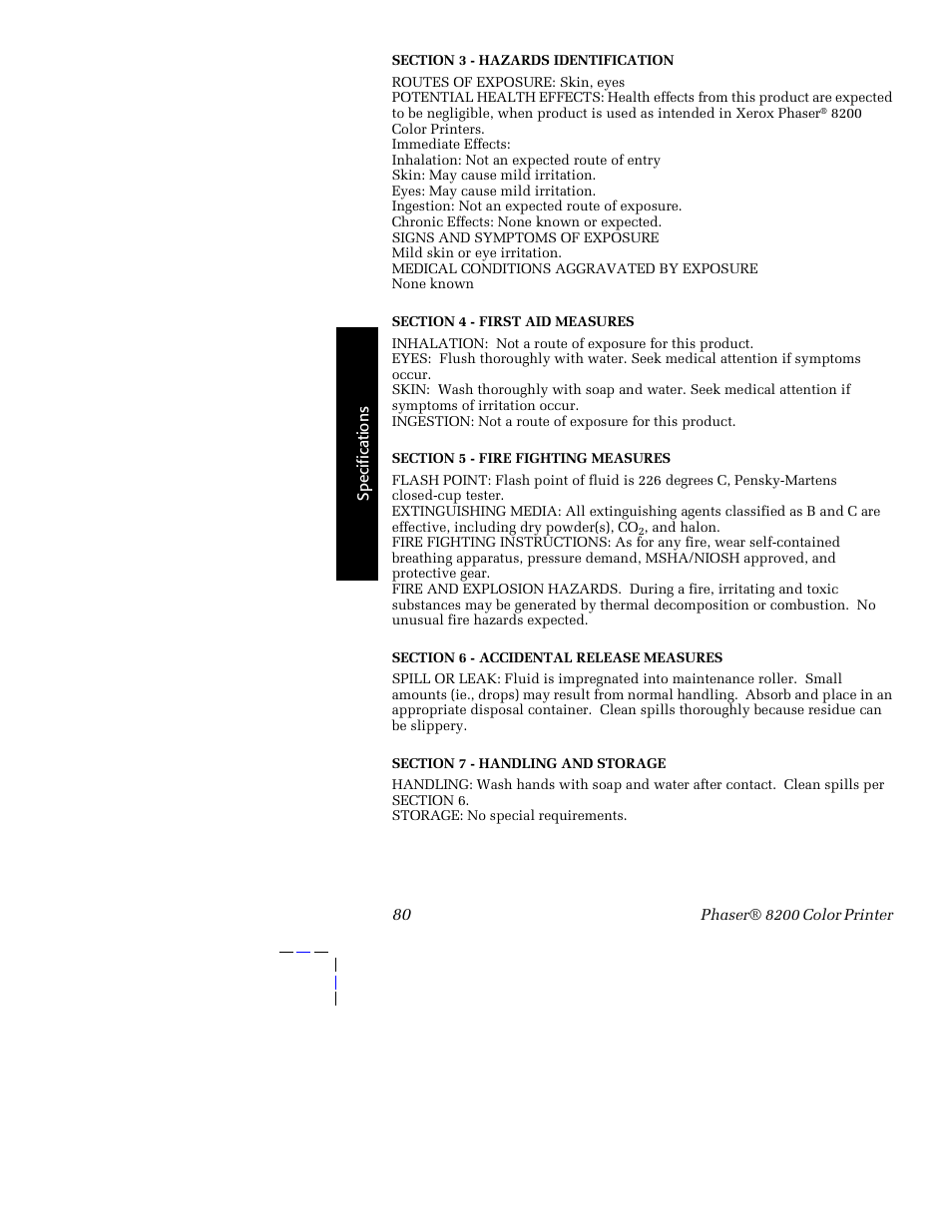 Tektronix Phaser 8200 User Manual | Page 94 / 109