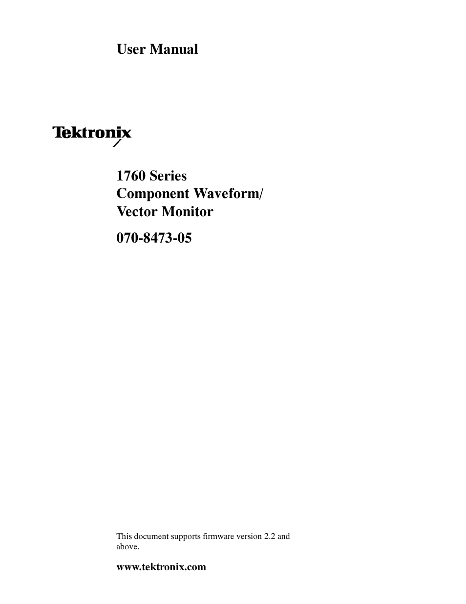 Tektronix 1760 User Manual | 180 pages