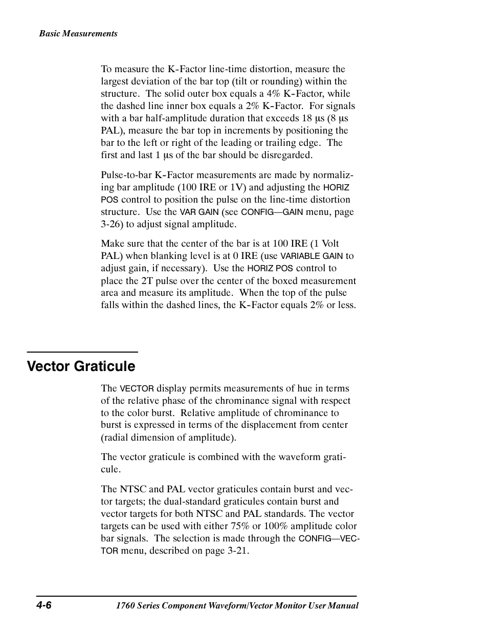 Vector graticule | Tektronix 1760 User Manual | Page 106 / 180