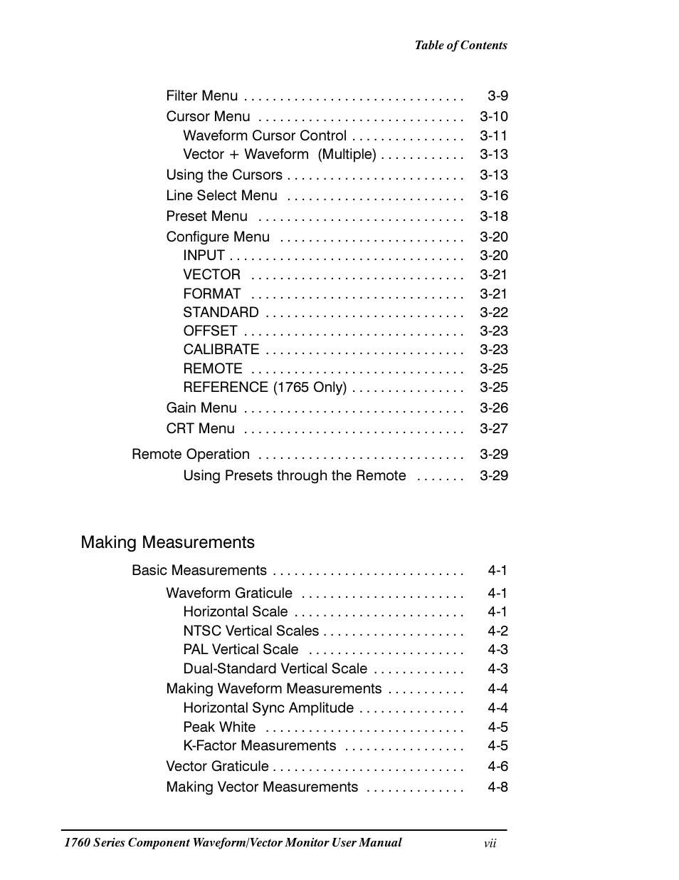 Making measurements | Tektronix 1760 User Manual | Page 11 / 180