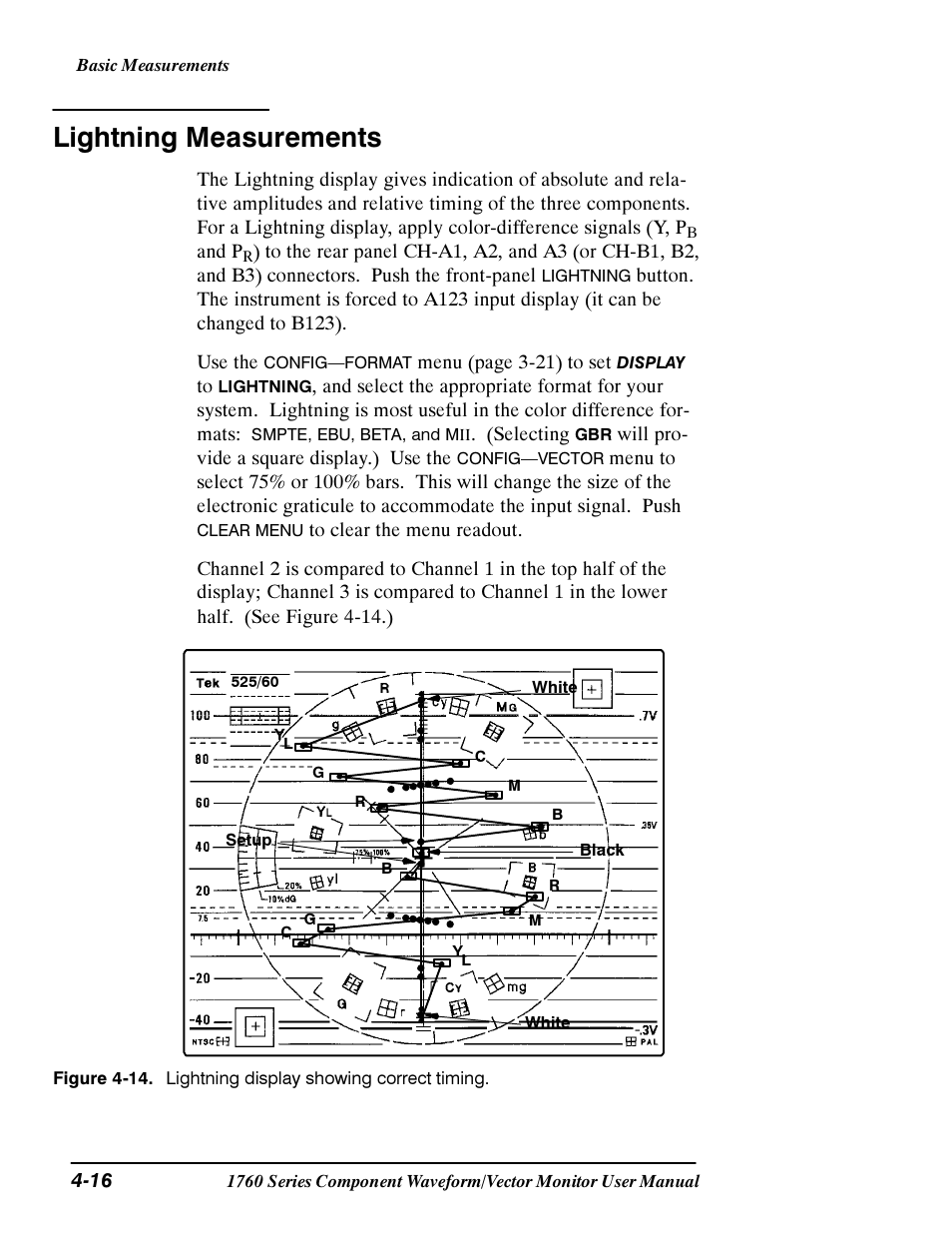 Lightning measurements | Tektronix 1760 User Manual | Page 116 / 180