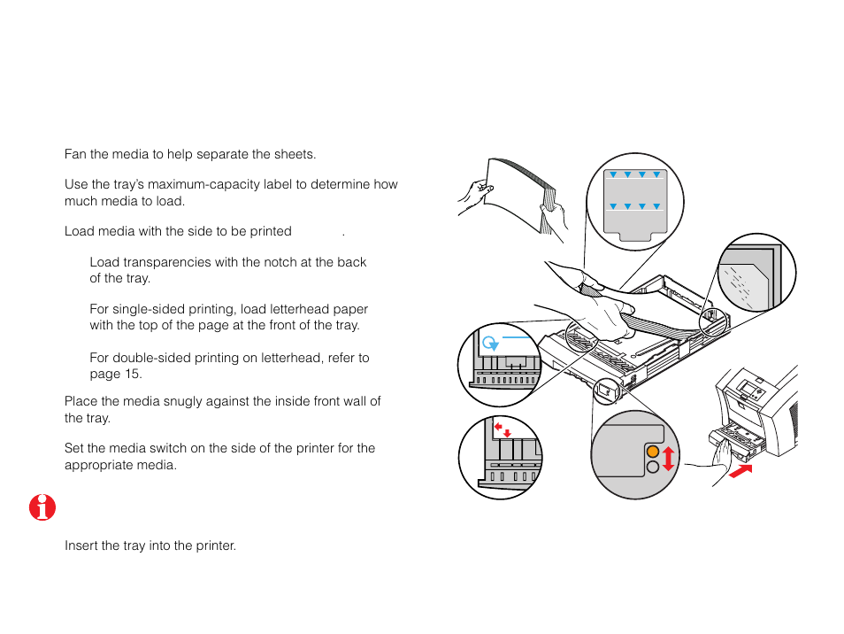 Loading media trays | Tektronix P H A S E R Phaser 840 User Manual | Page 13 / 32