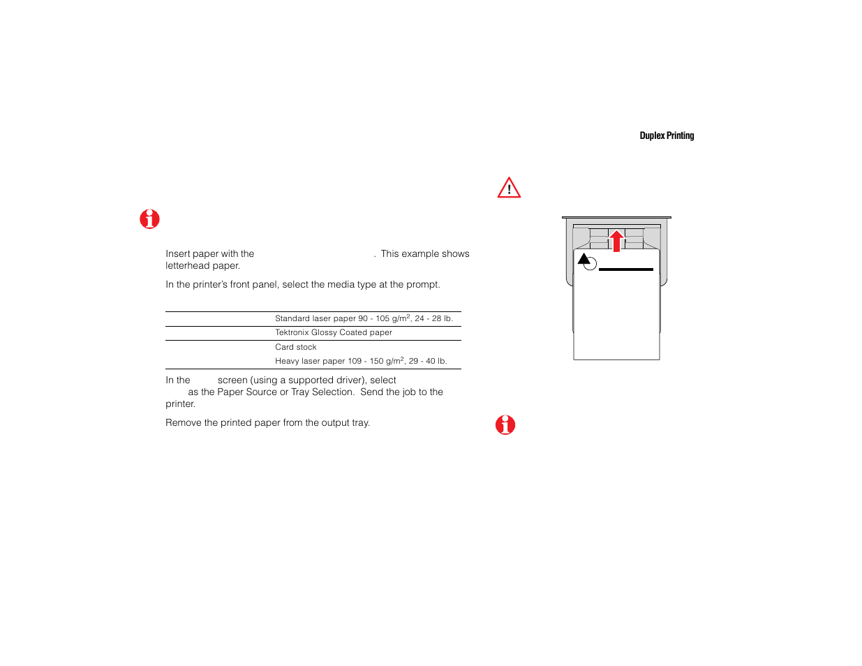 Manual duplex printing: multi-purpose tray | Tektronix PHASER 740L User Manual | Page 20 / 44