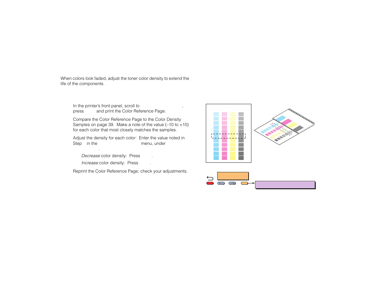 Controlling color density | Tektronix PHASER 740L User Manual | Page 40 / 44