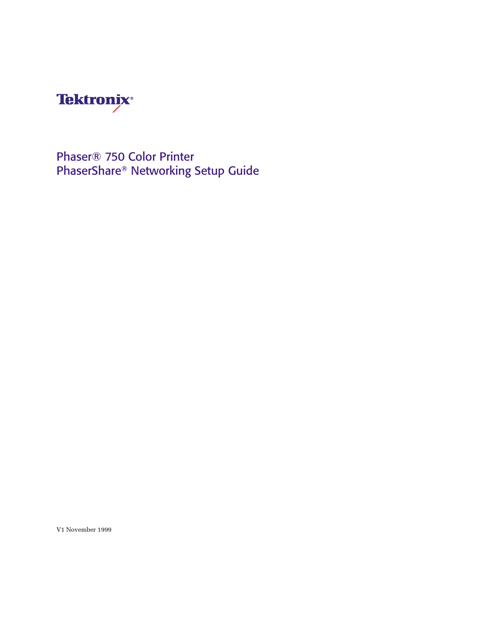 Phaser® 750 color printer phasershare, Networking setup guide | Tektronix Phaser Color Printer 750 User Manual | Page 2 / 53