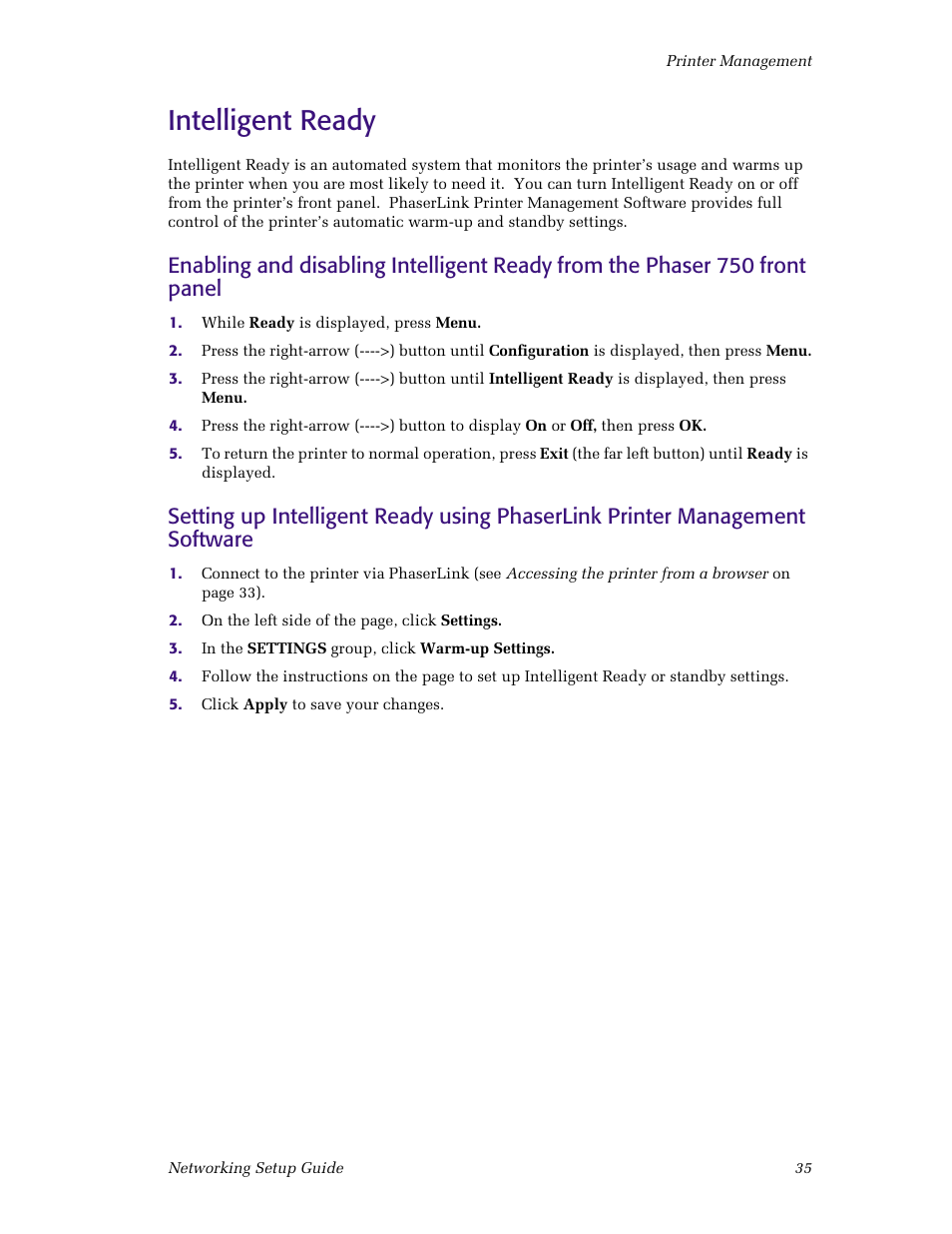 Intelligent ready | Tektronix Phaser Color Printer 750 User Manual | Page 40 / 53