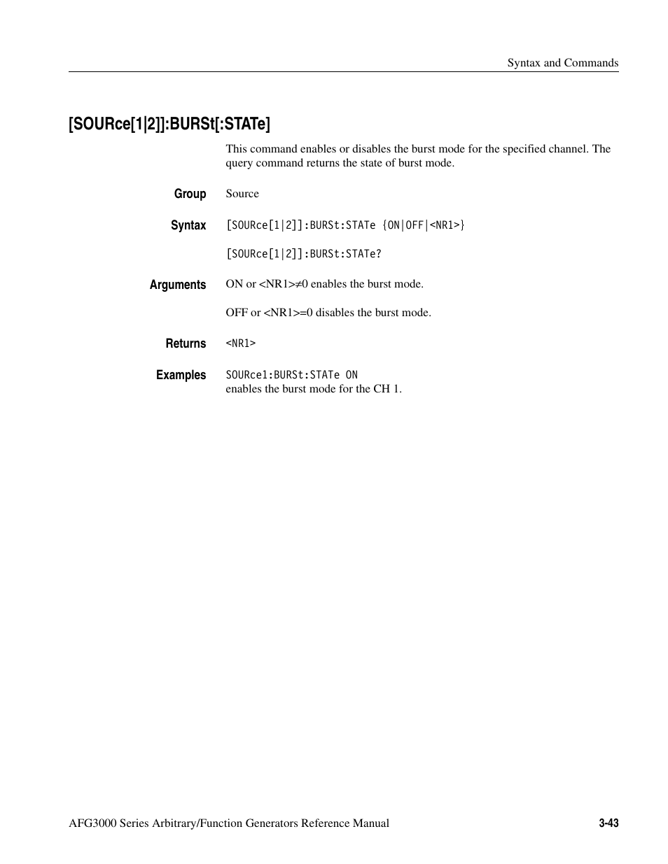 Source[1|2]]:burst[:state, Source[1|2]]:burst[:state] -43 | Tektronix AFG3000 User Manual | Page 117 / 230