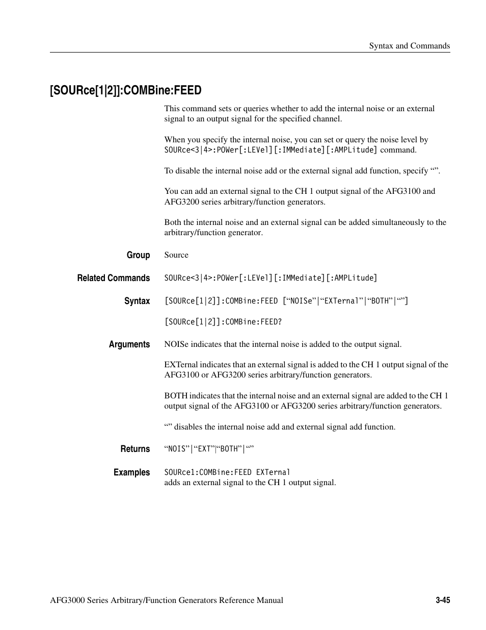 Source[1|2]]:combine:feed, Source[1|2]]:combine:feed -45 | Tektronix AFG3000 User Manual | Page 119 / 230