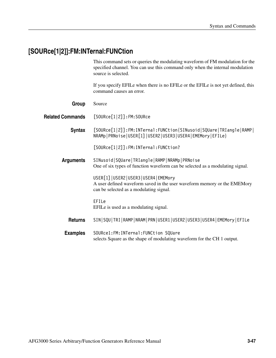 Source[1|2]]:fm:internal:function, Source[1|2]]:fm:internal:function -47 | Tektronix AFG3000 User Manual | Page 121 / 230