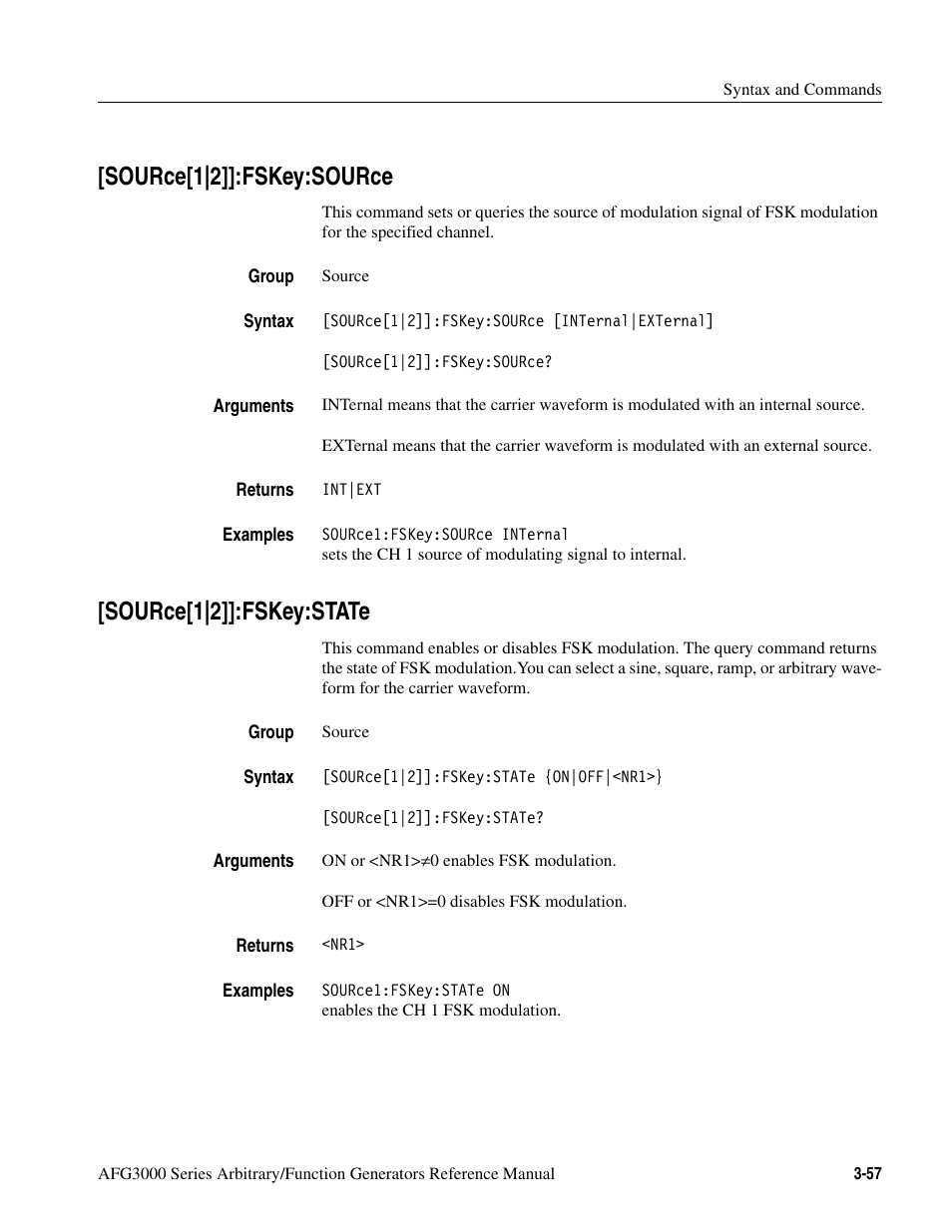 Source[1|2]]:fskey:source, Source[1|2]]:fskey:state | Tektronix AFG3000 User Manual | Page 131 / 230