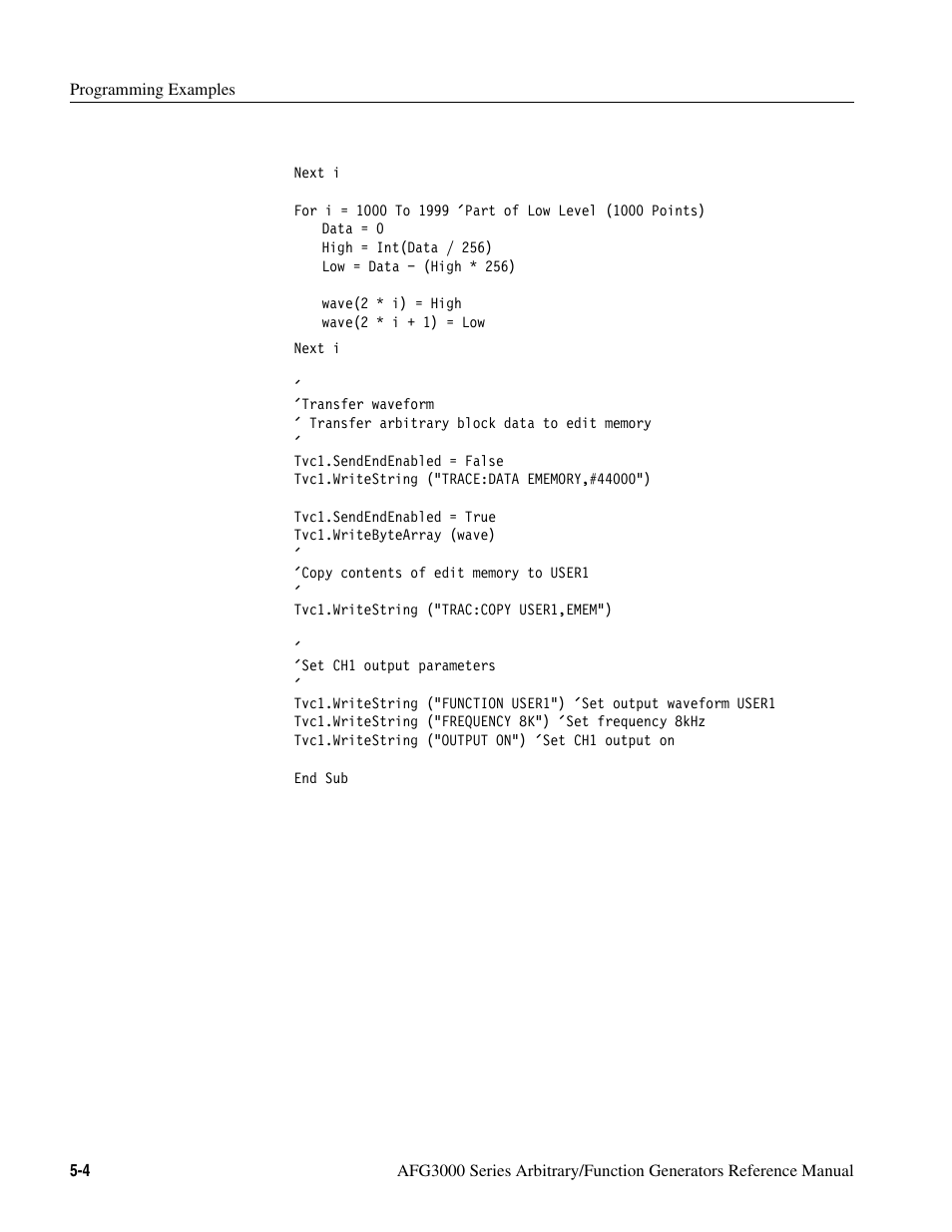 Tektronix AFG3000 User Manual | Page 208 / 230