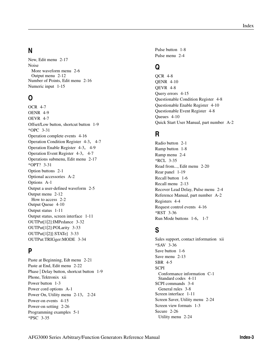 Tektronix AFG3000 User Manual | Page 227 / 230