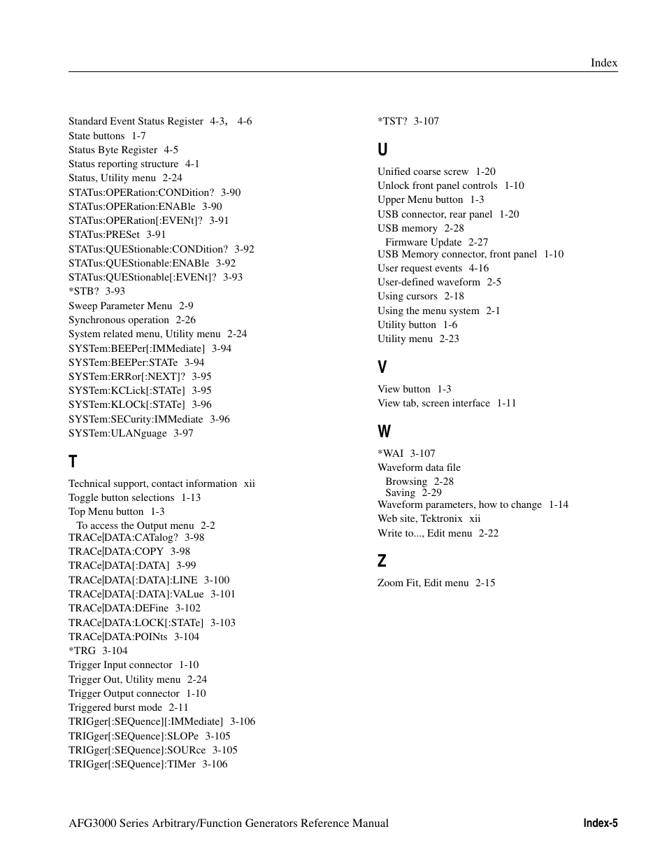 Tektronix AFG3000 User Manual | Page 229 / 230