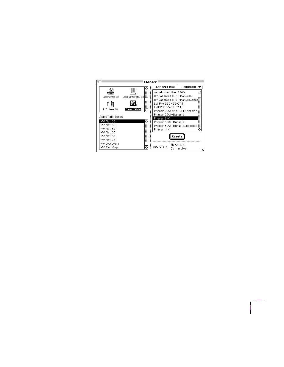 Creating a desktop printer | Tektronix PHASER 240 User Manual | Page 155 / 202