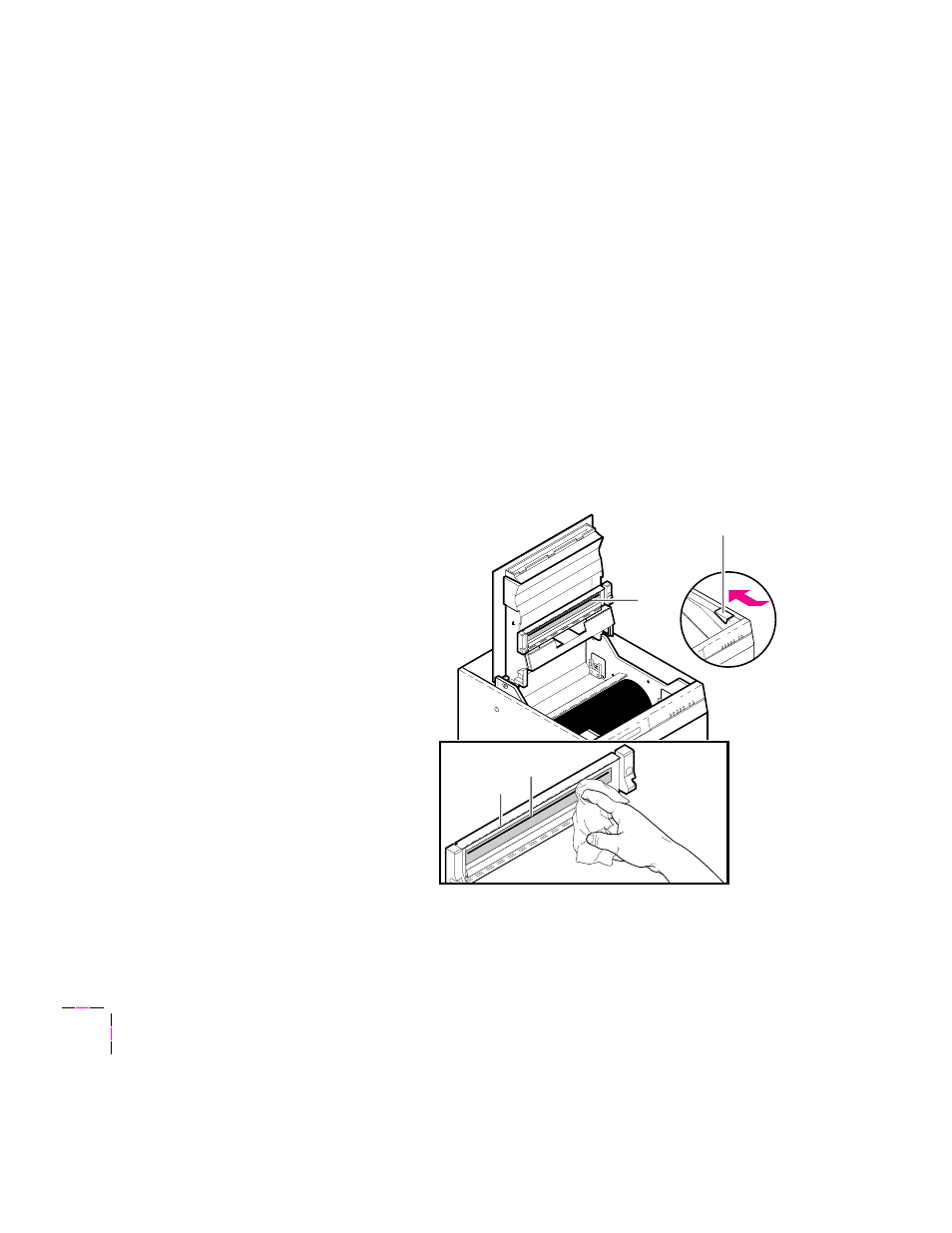 Cleaning the thermal head and transfer roll guide | Tektronix PHASER 240 User Manual | Page 70 / 202