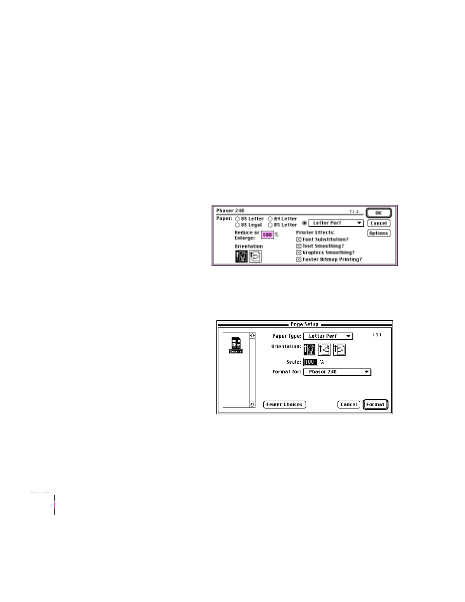 Selecting image orientation | Tektronix PHASER 240 User Manual | Page 90 / 202