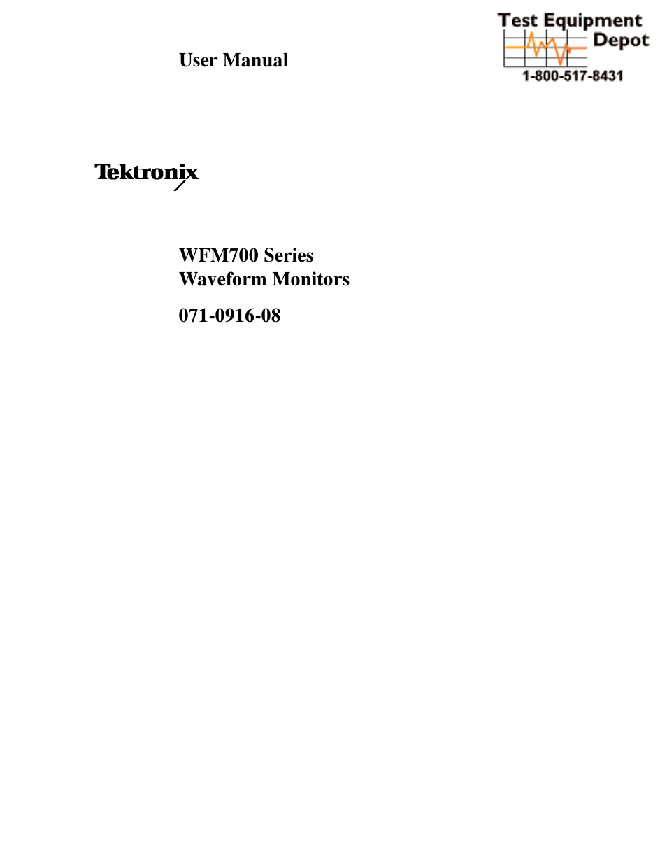 Tektronix Waveform Monitors WFM700 Series User Manual | 102 pages
