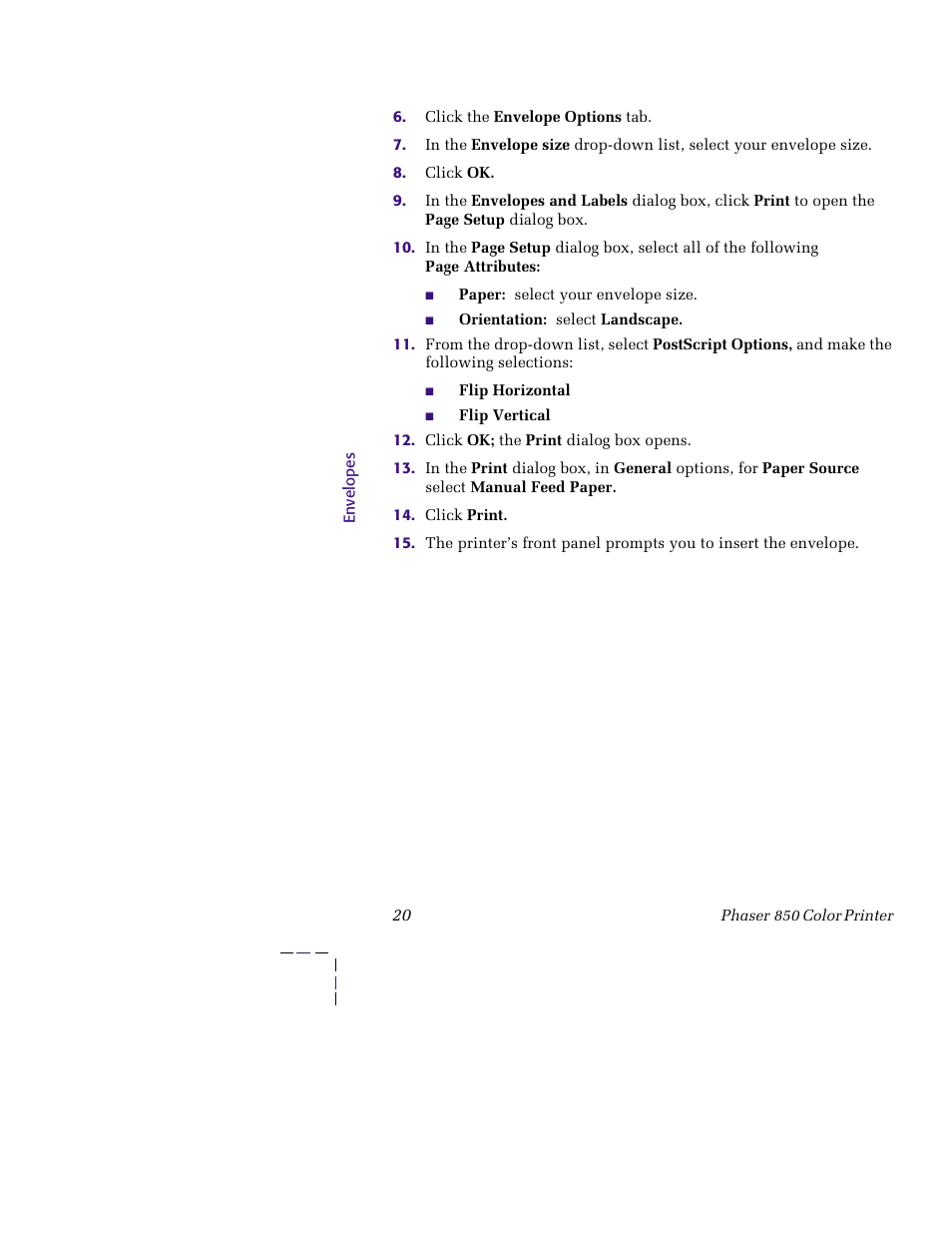 Tektronix PHASER 850 User Manual | Page 31 / 78