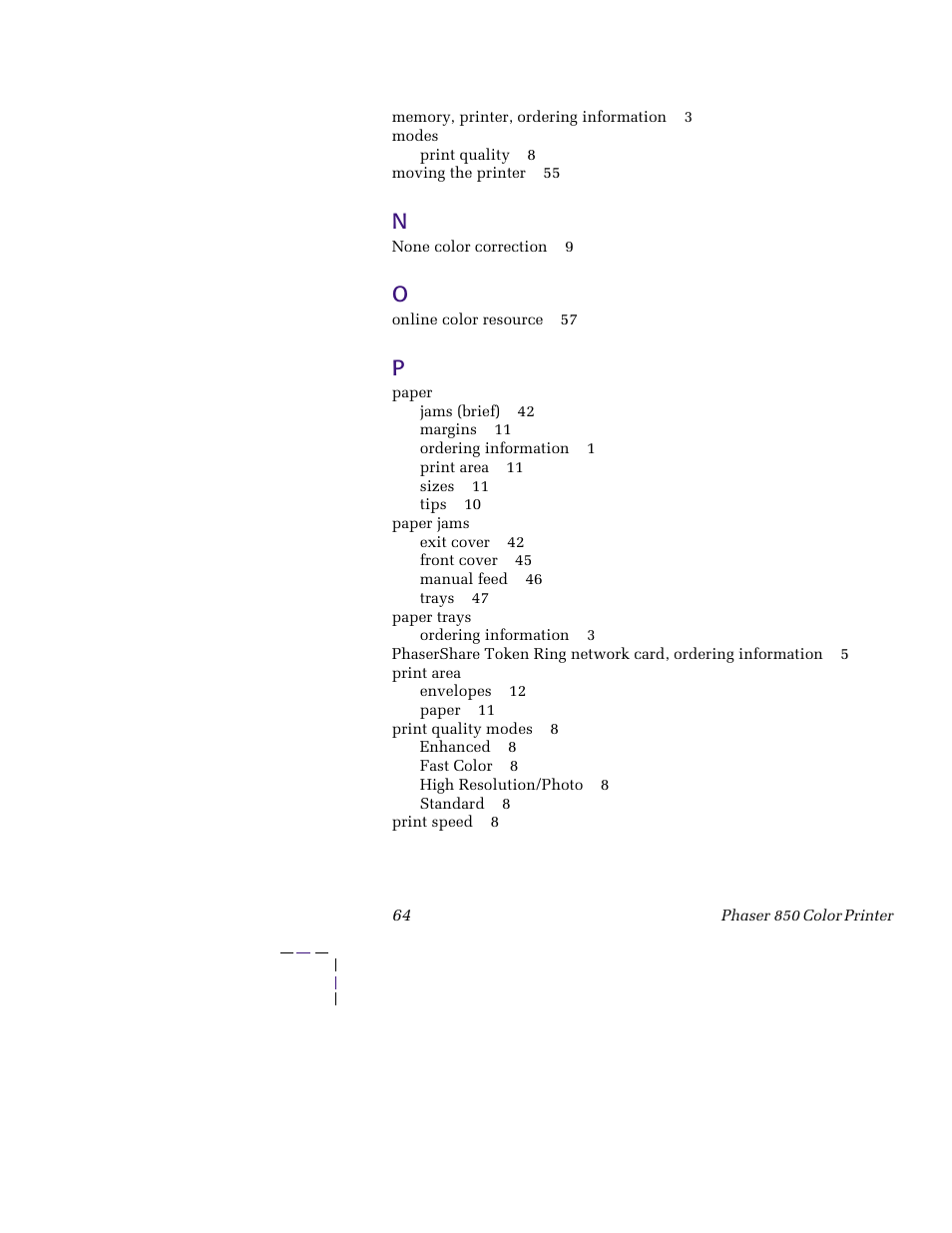 Tektronix PHASER 850 User Manual | Page 75 / 78