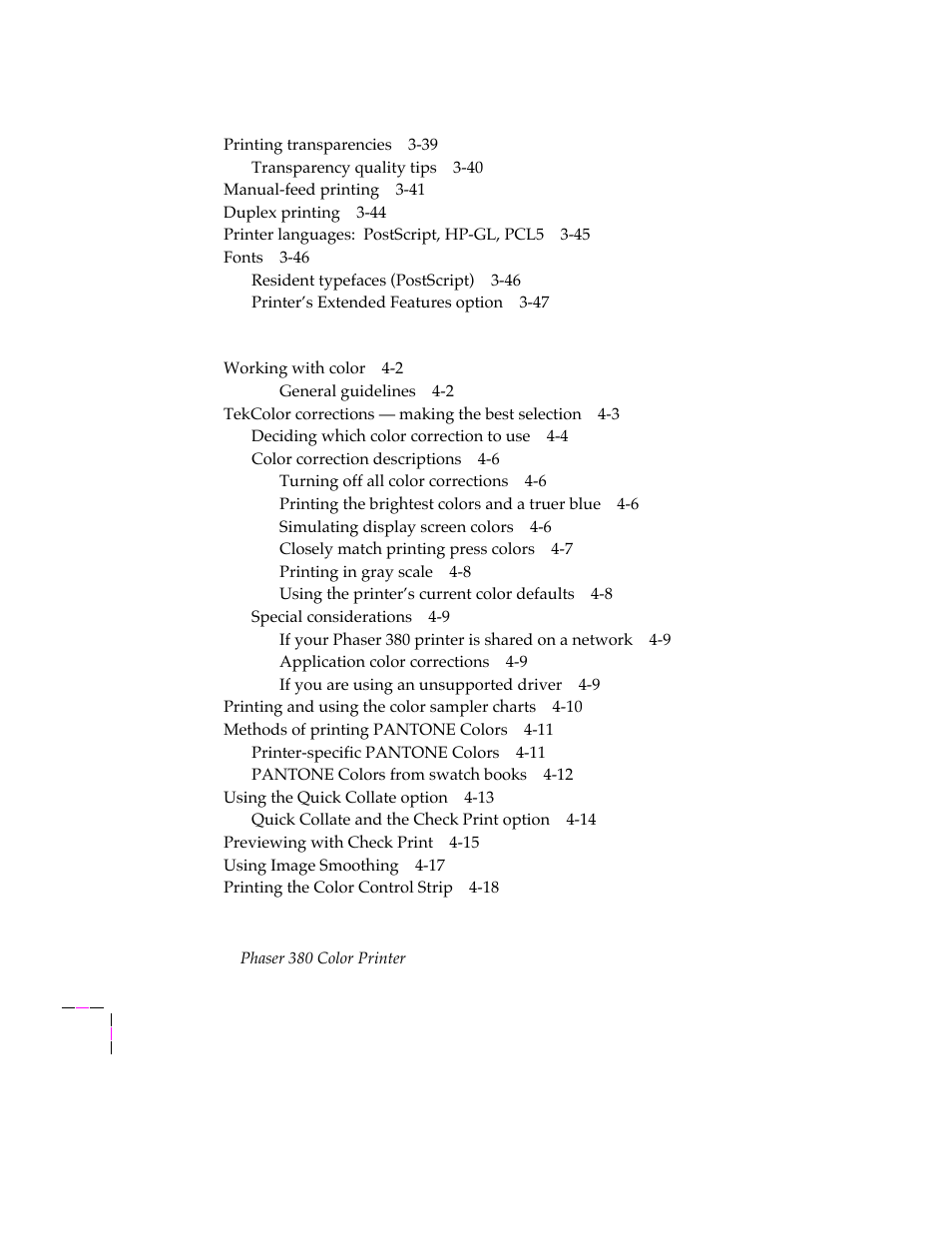 Tektronix PHASER 380 User Manual | Page 10 / 272