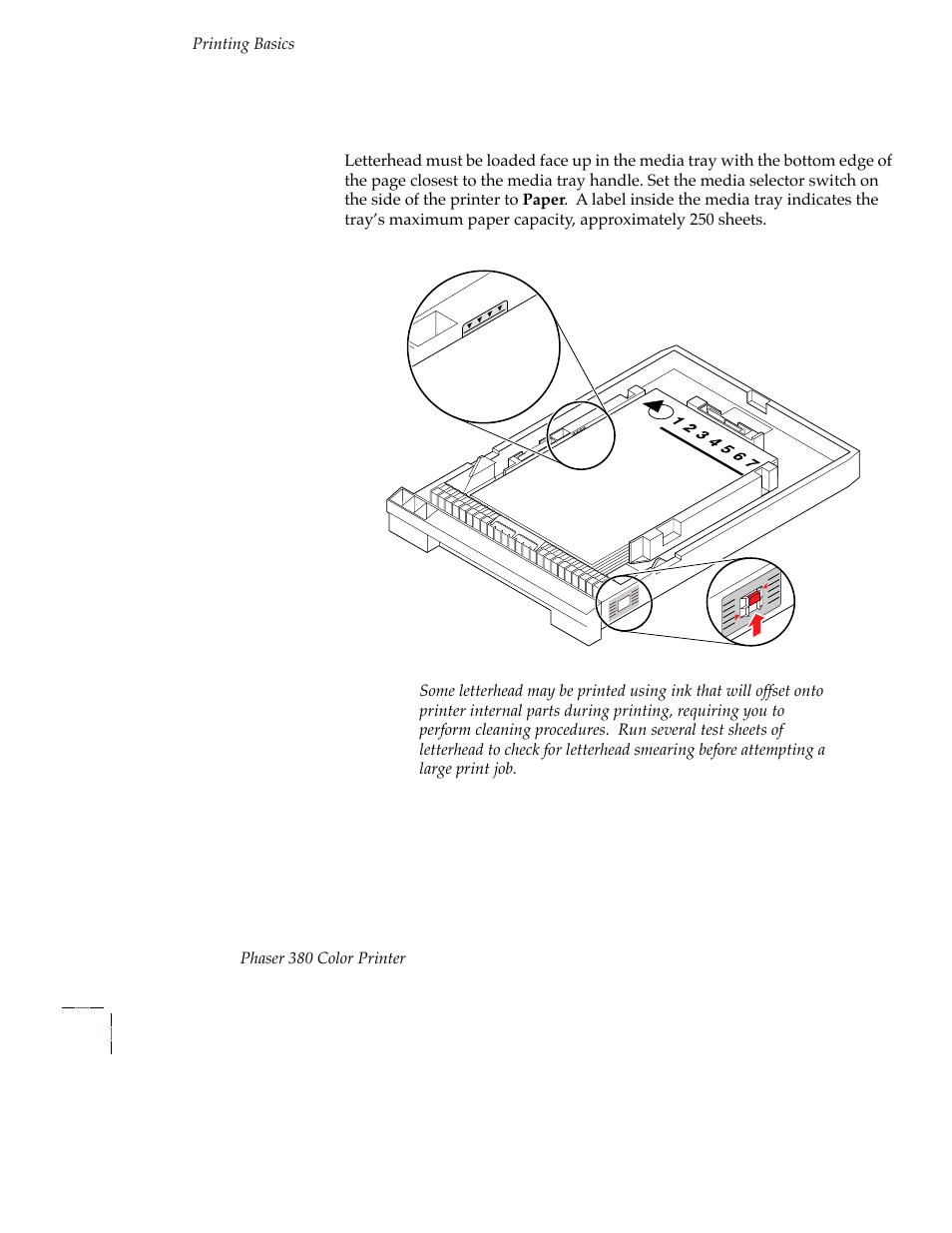 Printing on letterhead, Printing the color control strip 4-18 | Tektronix PHASER 380 User Manual | Page 108 / 272