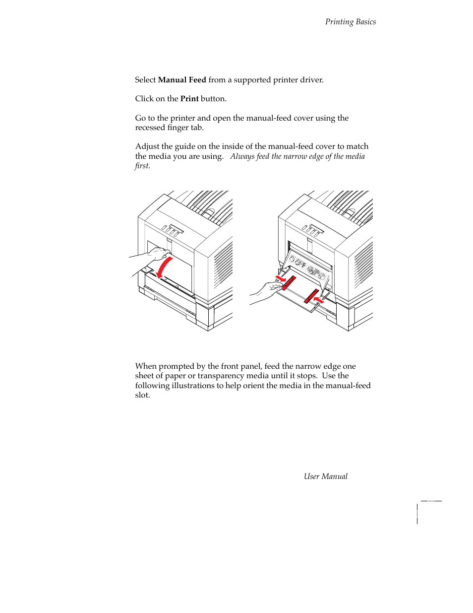 Manual-feed printing, Manual-feed printing 3-41 | Tektronix PHASER 380 User Manual | Page 111 / 272