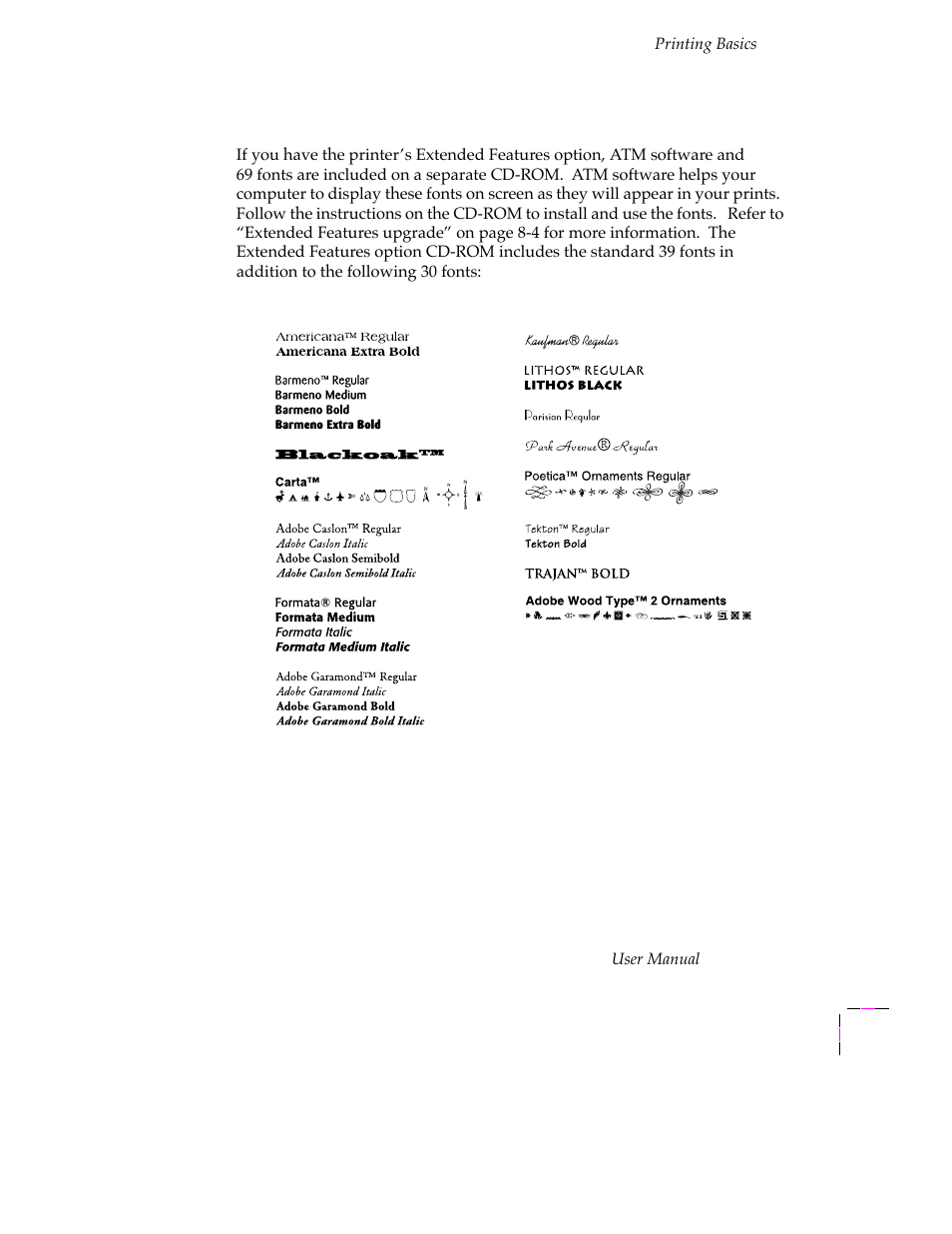 Printer’s extended features option, Printerõs extended features option 3-47 | Tektronix PHASER 380 User Manual | Page 117 / 272