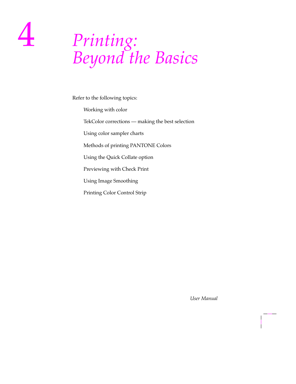 Printing: beyond the basics | Tektronix PHASER 380 User Manual | Page 119 / 272