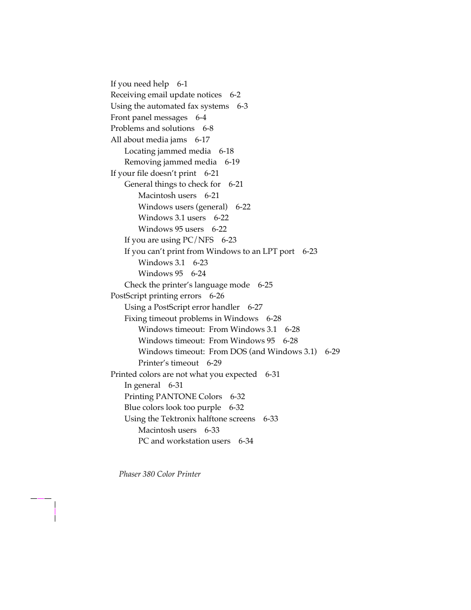 Tektronix PHASER 380 User Manual | Page 12 / 272