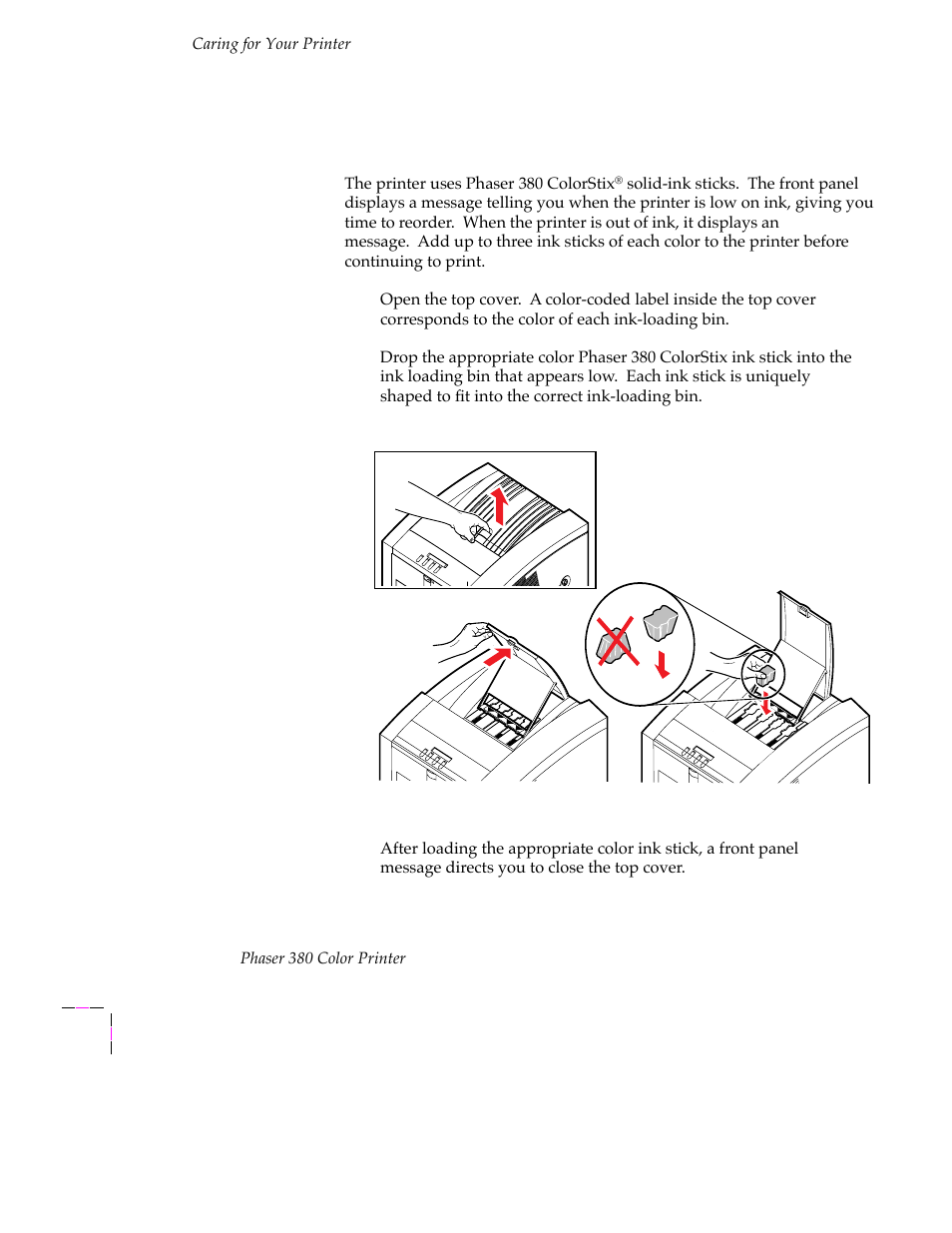 Adding ink, Adding ink 5-2 | Tektronix PHASER 380 User Manual | Page 138 / 272