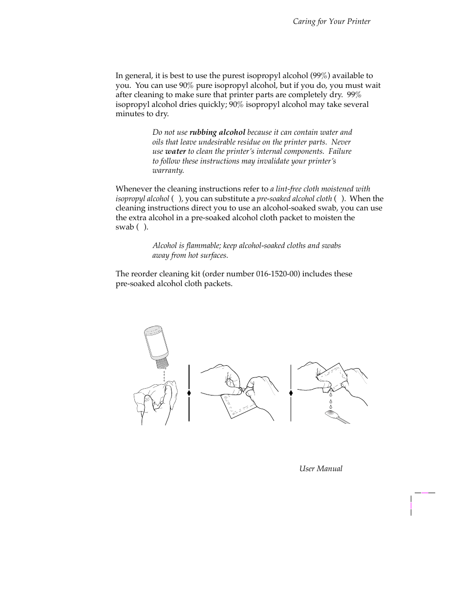 Using isopropyl alcohol, Using isopropyl alcohol 5-15 | Tektronix PHASER 380 User Manual | Page 151 / 272