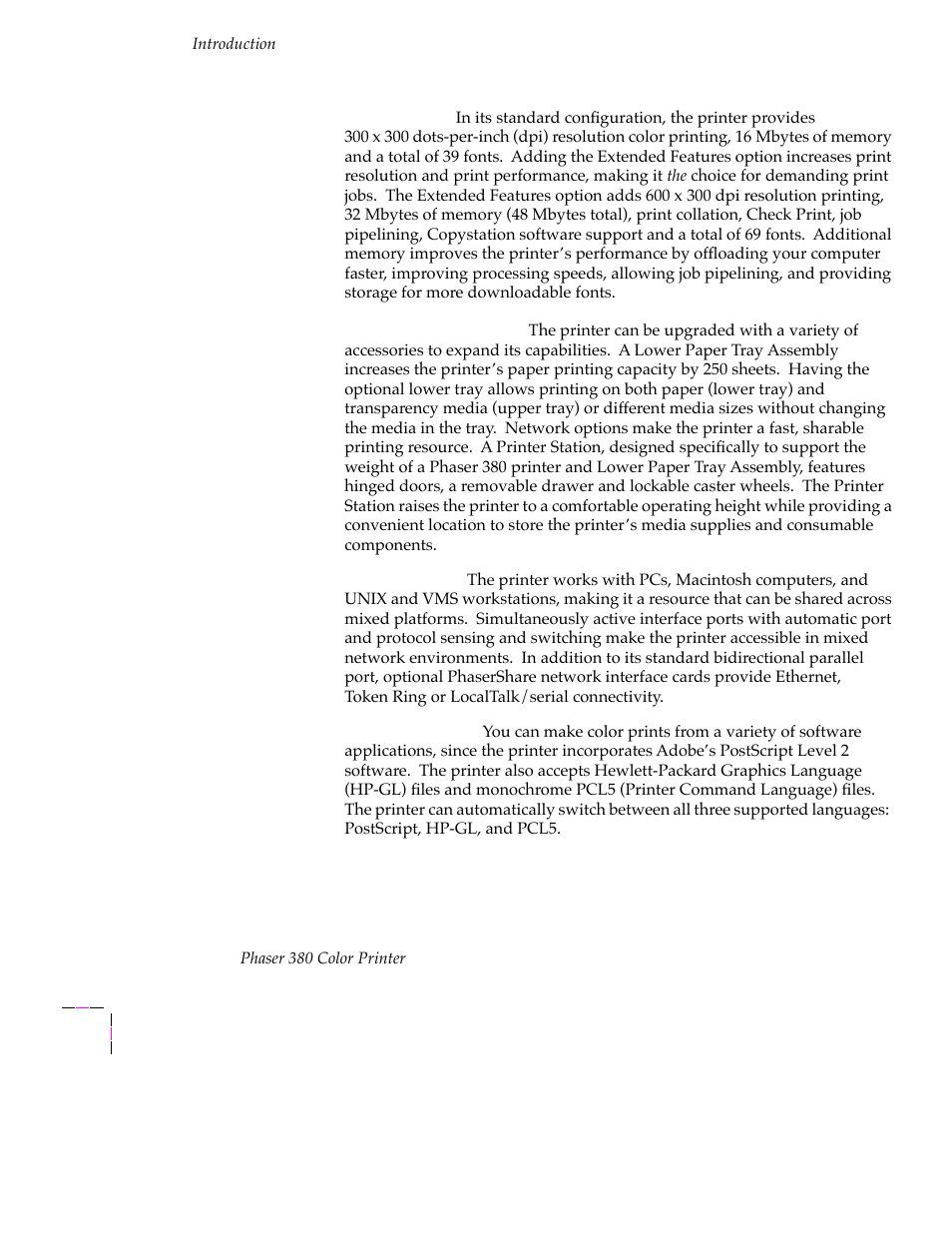 Tektronix PHASER 380 User Manual | Page 16 / 272