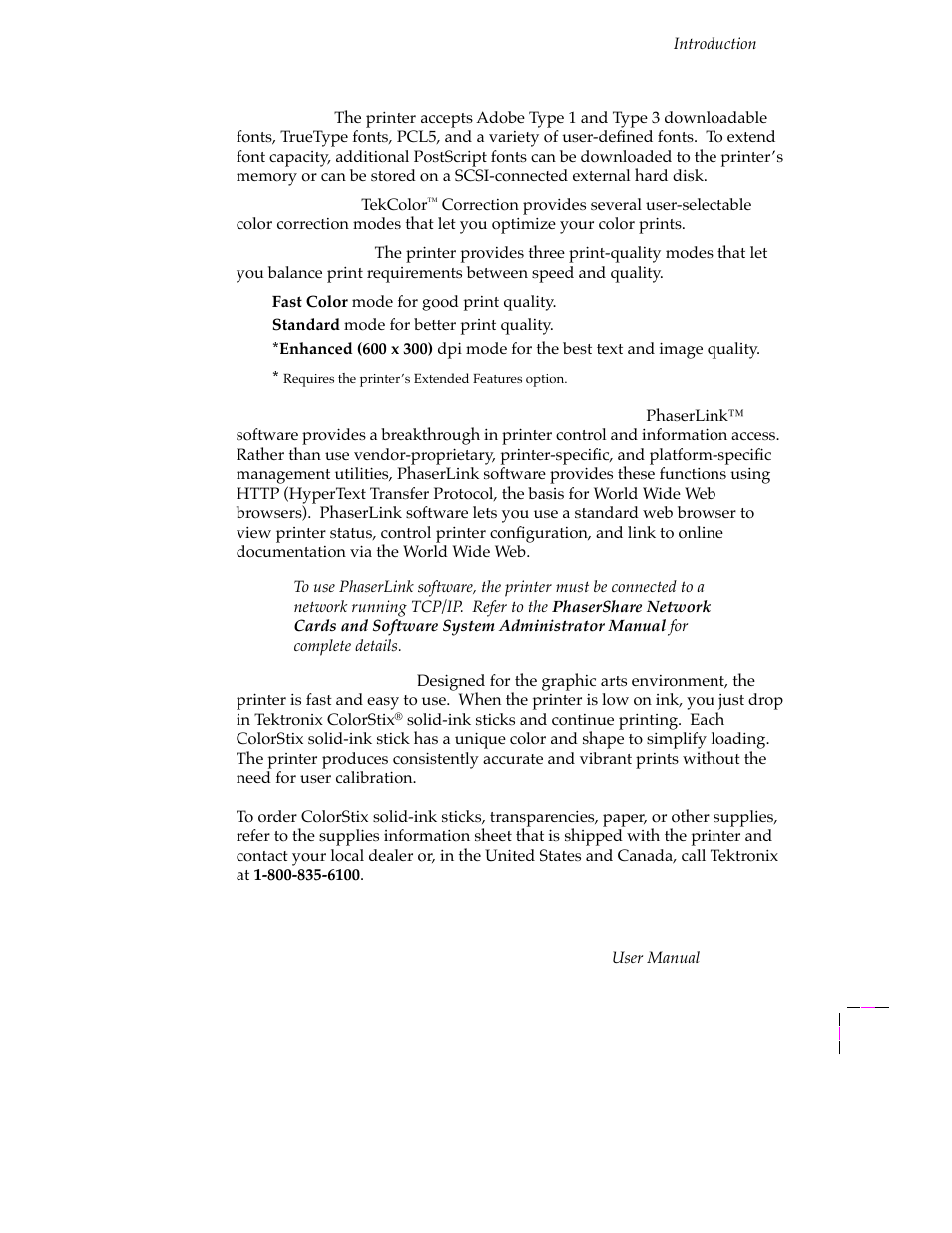 Tektronix PHASER 380 User Manual | Page 17 / 272