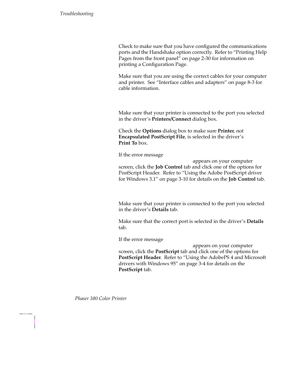 Tektronix PHASER 380 User Manual | Page 214 / 272