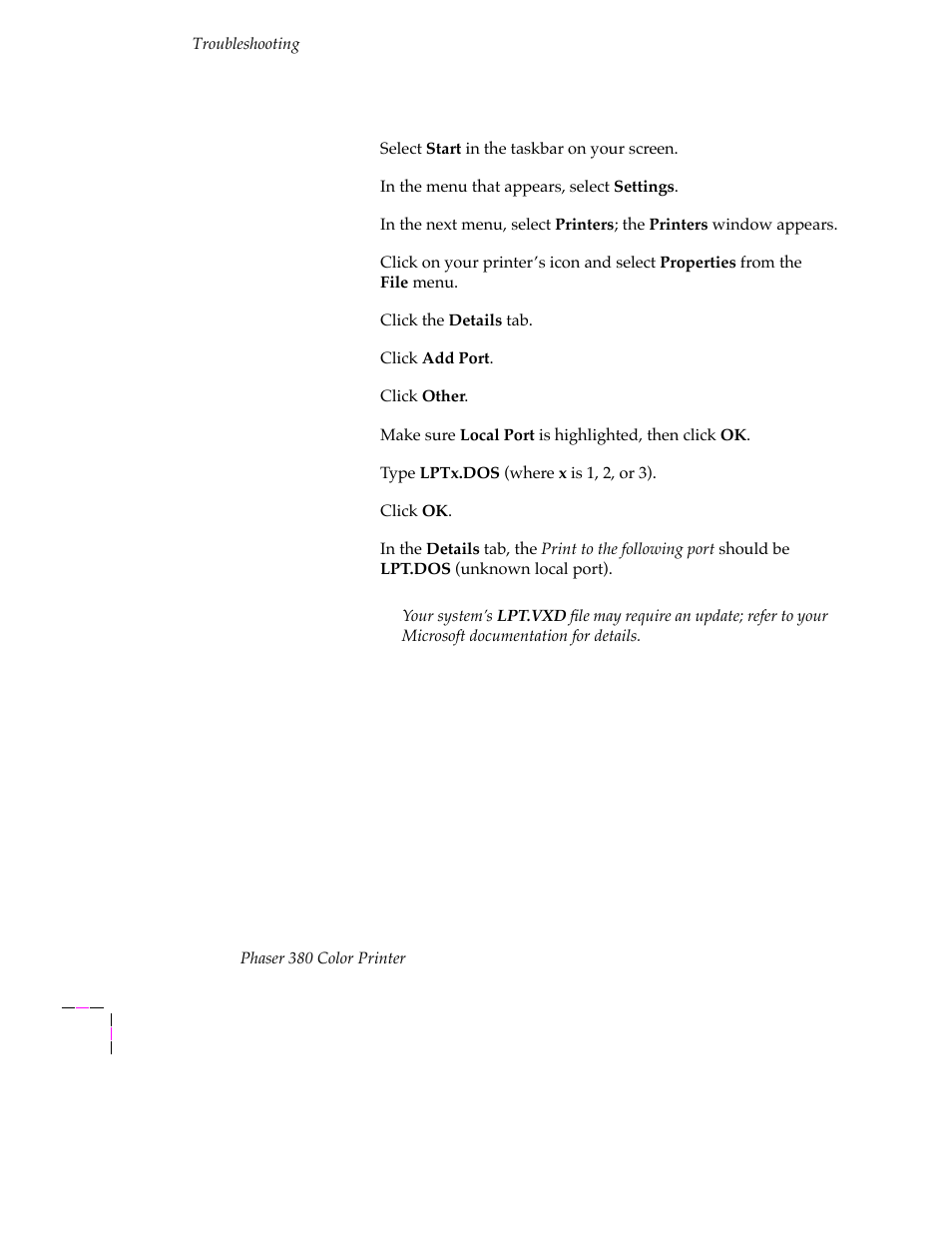 Windows 95 6-24 | Tektronix PHASER 380 User Manual | Page 216 / 272
