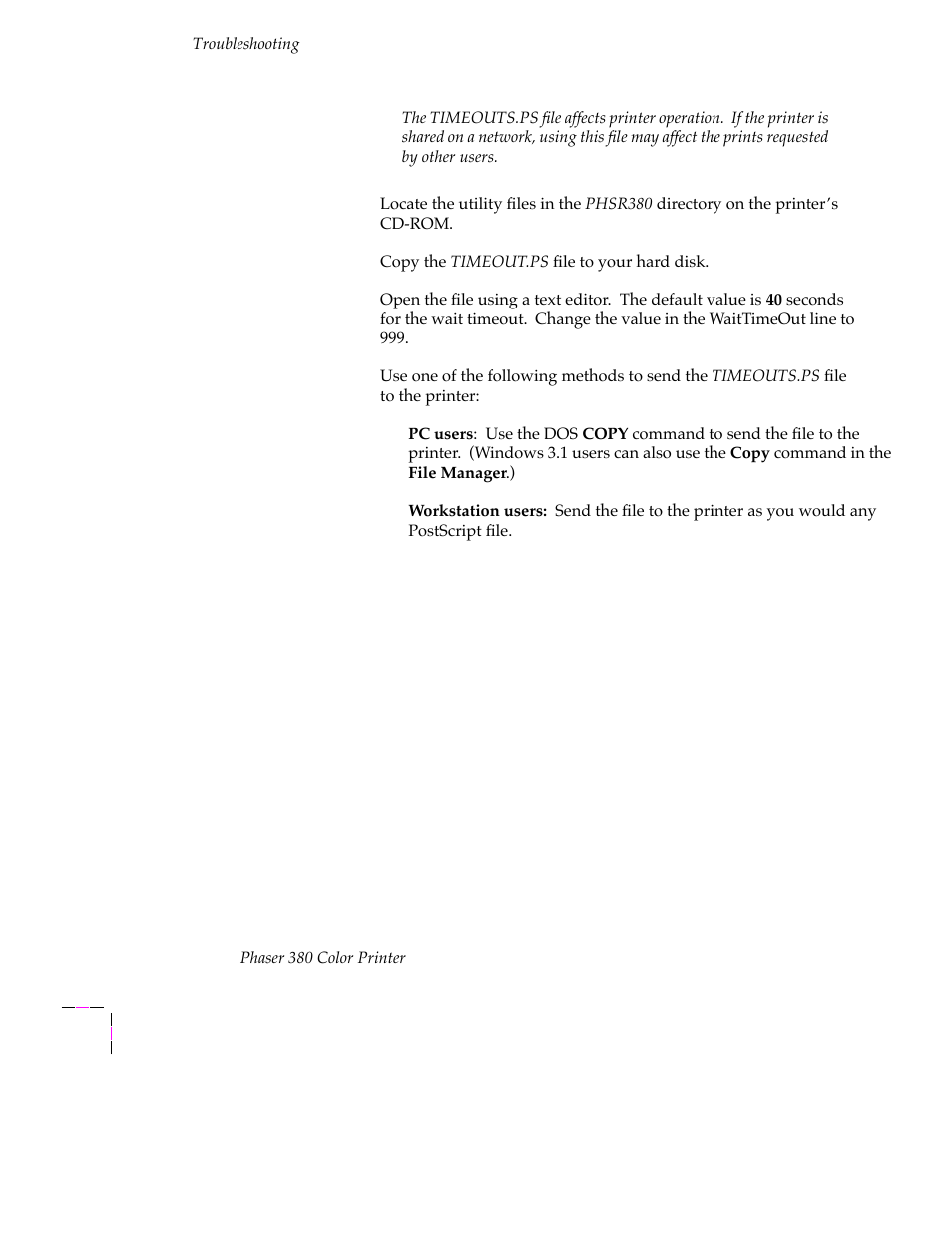 Tektronix PHASER 380 User Manual | Page 222 / 272